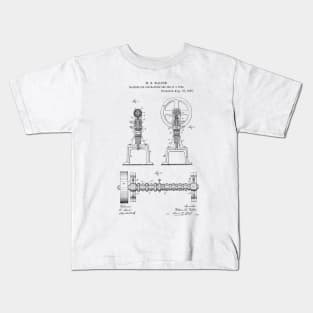 Machine for Contracting the end of a tube Vintage Retro Patent Hand Drawing Funny Novelty Gift Kids T-Shirt